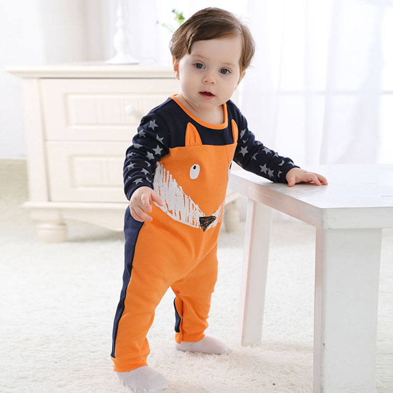 MyLoveHoney-Baby-Clothes-Cartoon-Animal-Fox-Bear-Jumpsuit-Coverall-Orange-Front-Full