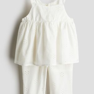 2-Piece Lace Embroidery Cotton Set